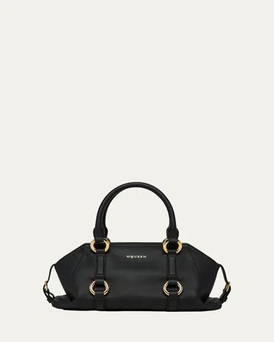 ALEXANDER MCQUEEN FARRINGDON SMALL ELONGATED CALF LEATHER SHOULDER BAG