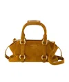 Alexander Mcqueen Mcqueen Small Farringdon Suede Satchel In Brown