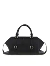Alexander Mcqueen Farringdon Medium Elongated Calf Leather Shoulder Bag In Black