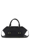 Alexander Mcqueen Farringdon Medium Elongated Calf Leather Shoulder Bag In Black