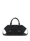 Alexander Mcqueen Farringdon Medium Elongated Calf Leather Shoulder Bag In Black
