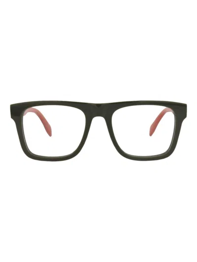 Alexander Mcqueen Fashion-forward Square/rectangle Eyeglasses For Men In Black