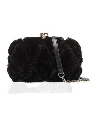 Pre-owned Alexander Mcqueen Faux Fur Clutch In Black