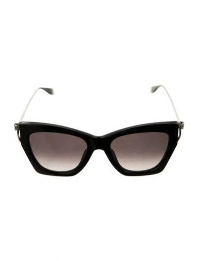 Pre-owned Alexander Mcqueen Faux Pearl Accents Cat-eye Sunglasses W/ Tags In Black