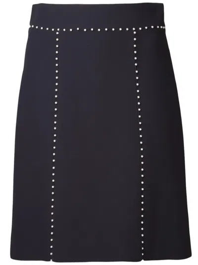 Alexander Mcqueen Faux Pearl A-line Skirt In Black