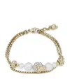 Alexander Mcqueen Faux Pearl And Skull Bracelet In Gold
