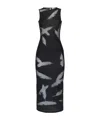 Alexander Mcqueen Embroidered Silk Dress In Black