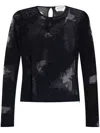 Alexander Mcqueen Bluse Mit Feder-intarsie In Black