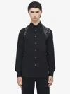 Alexander Mcqueen Feather Print Harness Shirt In Black