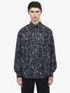 Alexander Mcqueen Feather Print Relaxed Shirt In Black