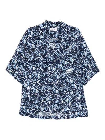 ALEXANDER MCQUEEN FEATHER-PRINT SHORT-SLEEVE SHIRT