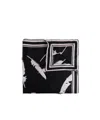 Alexander Mcqueen Feather Printed Scarf In Black
