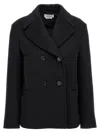 Alexander Mcqueen Black Felt Double Breasted Blazer In Black