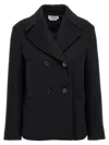 Alexander Mcqueen Black Felt Double Breasted Blazer In Black