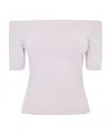 Alexander Mcqueen Fine-knit Off-shoulder Top In Pink