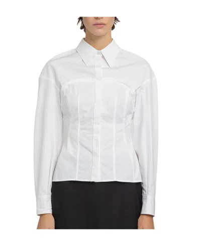 Alexander Mcqueen Fitted Button-up Shirt In White