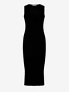 Alexander Mcqueen Slashed Knit Midi Dress In Ribbed Knit
