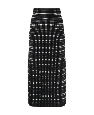 Alexander Mcqueen Fitted Midi Skirt In Black