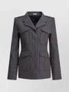 Alexander Mcqueen Fitted Silhouette With Epaulettes And Flap Pockets In Gray