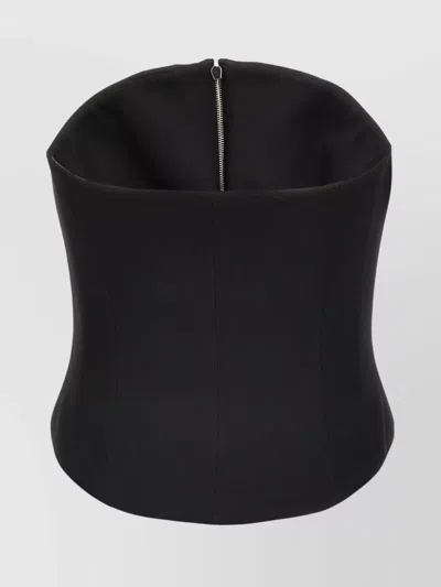 Alexander Mcqueen Fitted Strapless Silhouette Top Design In Black