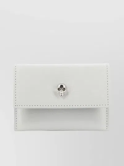 Alexander Mcqueen Flap-over Card Holder With Metal Skull Detail