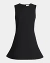 Alexander Mcqueen Flared A-line Sleeveless Mini Dress In Black