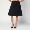 Alexander Mcqueen Flared Black Skirt In Silk Blend In Black