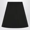 Alexander Mcqueen Flared Black Skirt In Silk Blend In Black