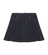 Alexander Mcqueen Flared Denim Mini Skirt In Blue