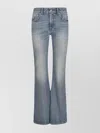 Alexander Mcqueen Flared Denim Trousers Contrast Stitching