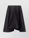 Alexander Mcqueen Flared High Waist Midi Skirt With Asymmetric Hem In Black