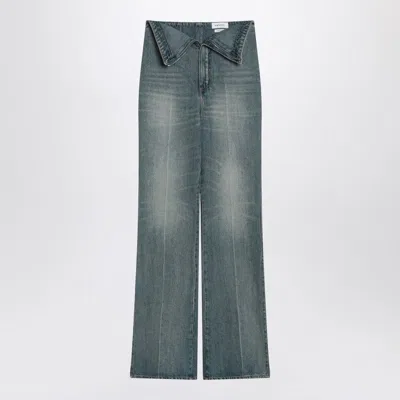 ALEXANDER MCQUEEN ALEXANDER MCQUEEN FLARED JEANS WITH TURN-UPS AT THE WAIST
