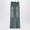 Alexander Mcqueen Alexander Mc Queen Flared Jeans With Turn Ups At The Waist In Blue