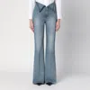 Alexander Mcqueen Flared Jeans With Turn-ups At The Waist In Blue