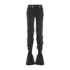 Alexander Mcqueen Flared Jeans With Unique Lace-up Detailing And High-quality Cotton Fabric In Black