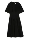 Alexander Mcqueen Cotton Poplin Midi Dress In Black