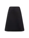 Alexander Mcqueen Flared Midi Skirt In Black