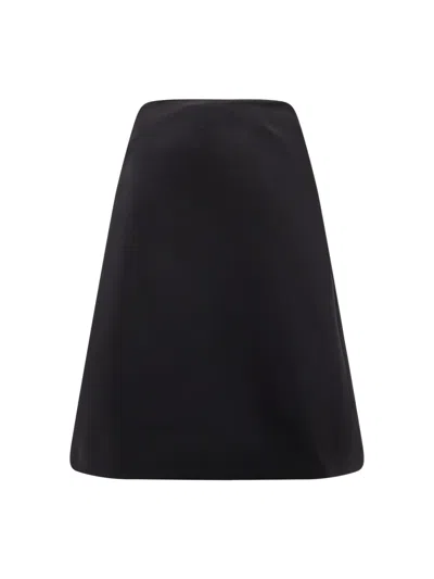 Alexander Mcqueen Flared Midi Skirt In Black