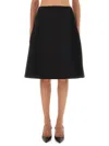 Alexander Mcqueen Alexander Mc Queen Flared Black Skirt In Silk Blend In Black