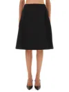Alexander Mcqueen Alexander Mc Queen Flared Midi Skirt In Black