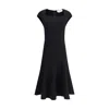 Alexander Mcqueen Flared Square-neck Knit Midi Dress