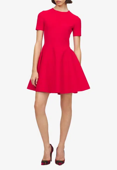 Alexander Mcqueen Flared Mini Dress In Red