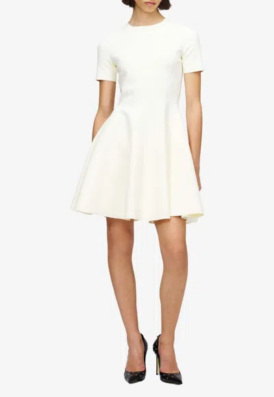 Alexander Mcqueen Flared Mini Dress In White