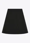Alexander Mcqueen Alexander Mc Queen Flared Black Skirt In Silk Blend In Black