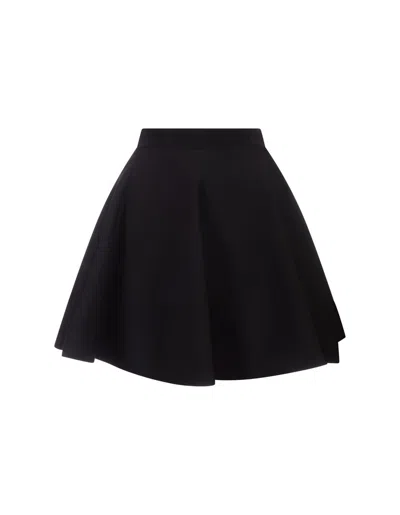 Alexander Mcqueen Black Short Flared Skirt