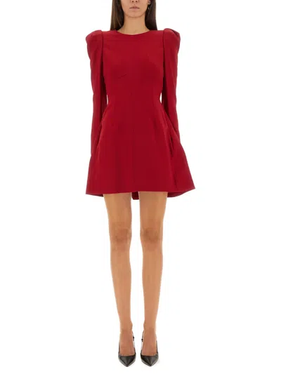 Alexander Mcqueen Flared Minidress In Red