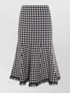 Alexander Mcqueen Black And White Midi Skirt