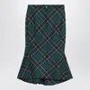 Alexander Mcqueen Flared Skirt In Tartan In Multi