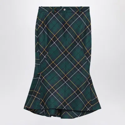 Alexander Mcqueen Flared Skirt In Tartan In Multi