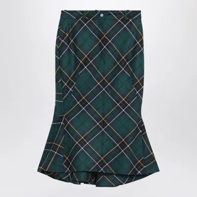 Alexander Mcqueen Alexander Mc Queen Flared Skirt In Wool Tartan In Green